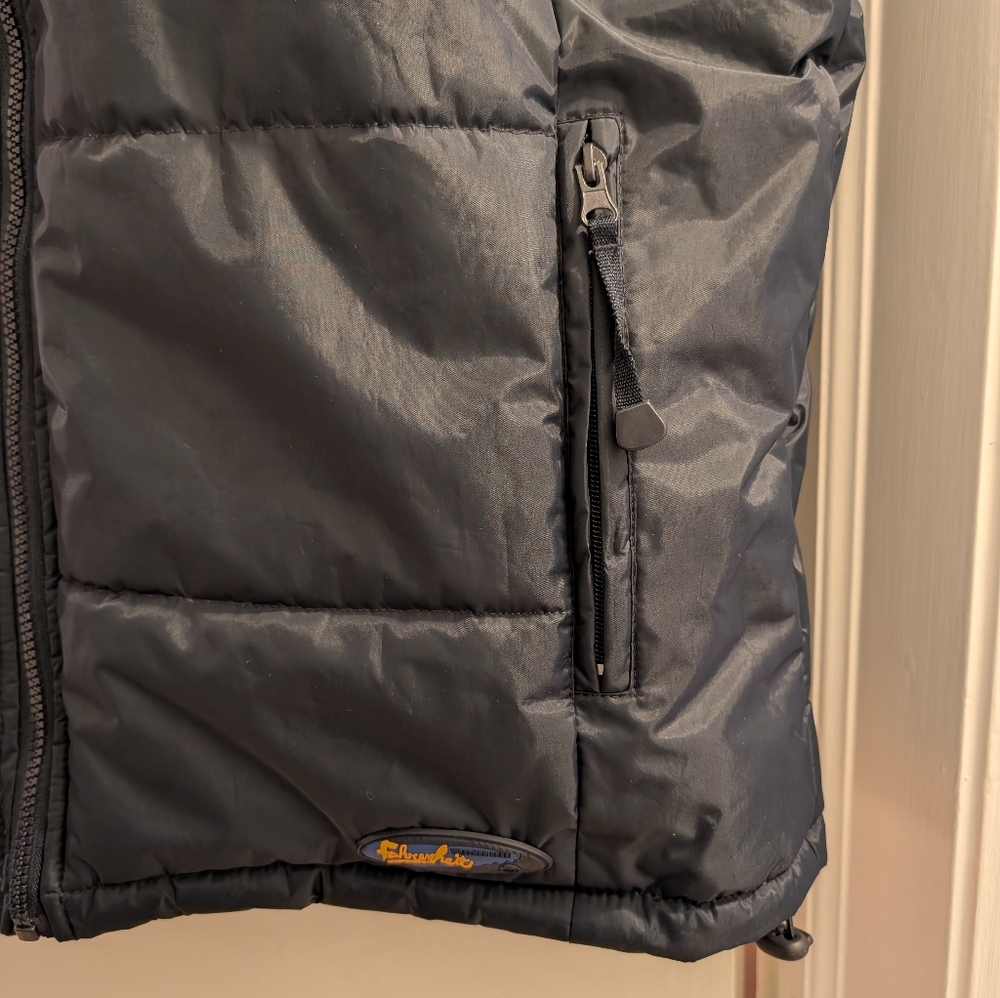 Fahrenheit Superdry Navy Hooded Puffer Vest. Unisex L. - Picture 8 of 9
